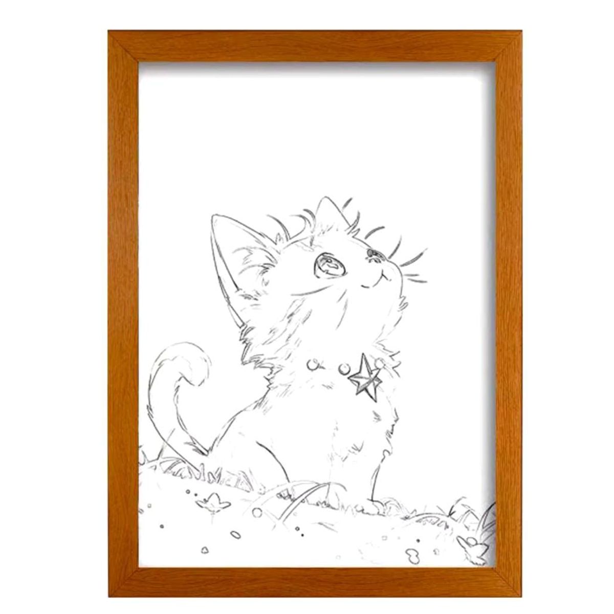 GENERICO - Cuadro Led Gato 23x18cm