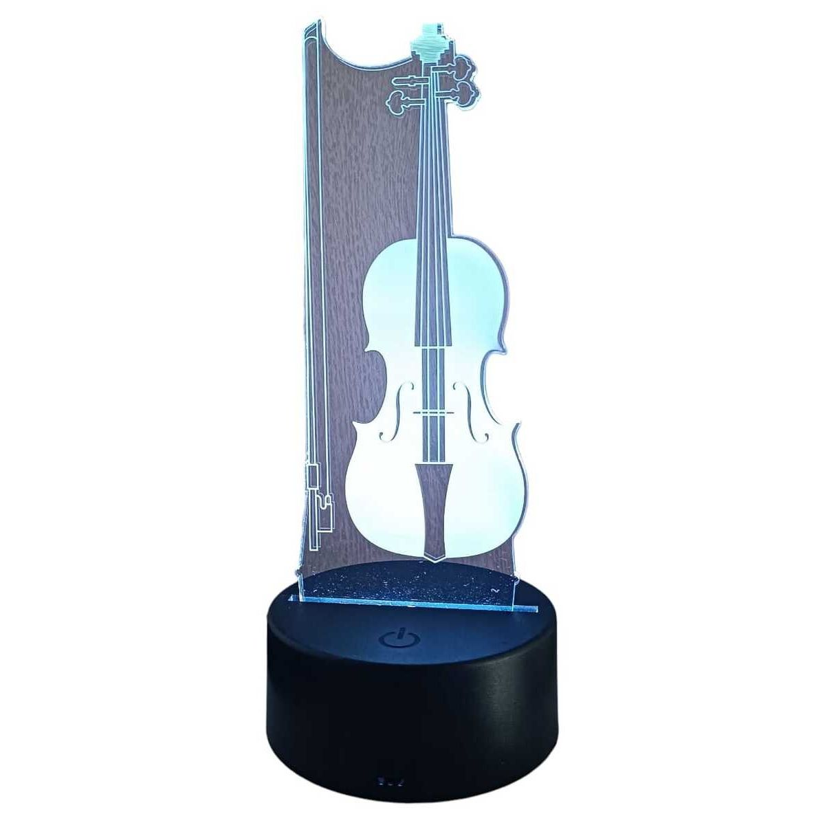 GENERICO - Lampara ilusión 3D Violin De 7 Colores