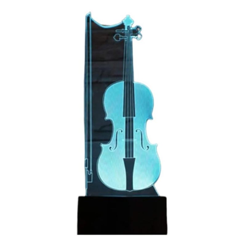 GENERICO - Lampara ilusión 3D Violin De 7 Colores