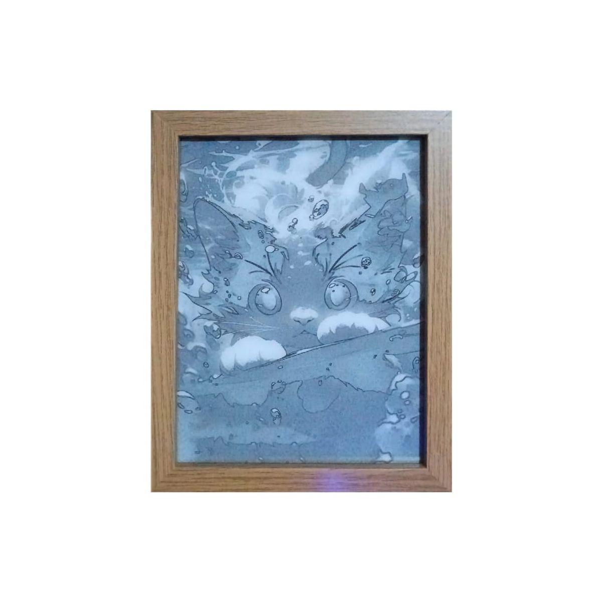 GENERICO - Cuadro Led Gatito 23x18cm