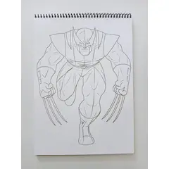 GENERICO - CroqueraLibro para colorear deadpool +24 lápices de colores