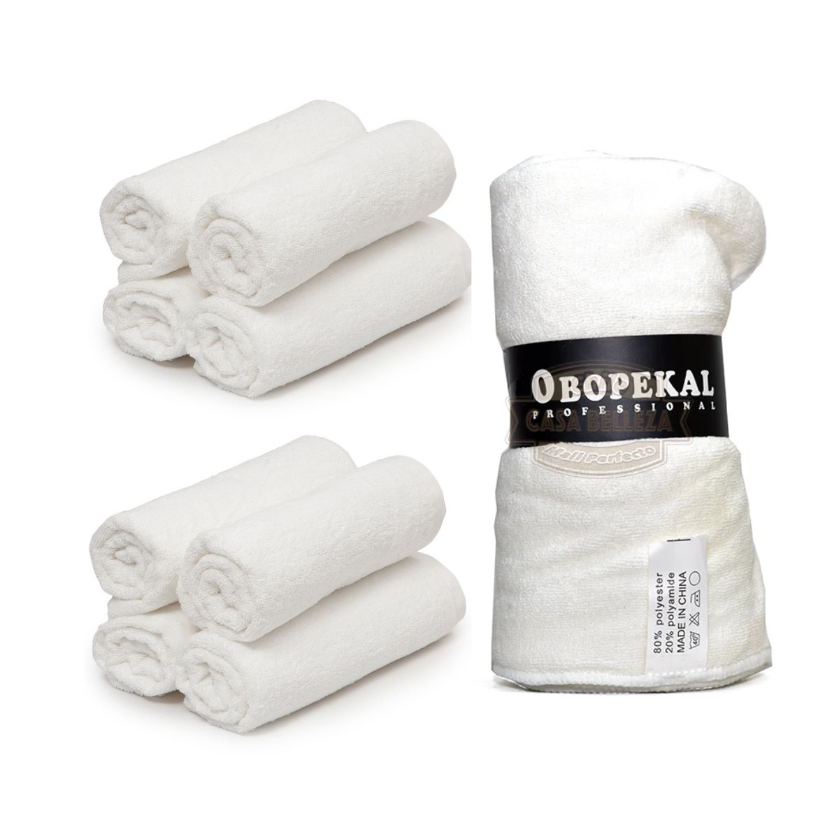 GENERICO - Kit 15 Toallas blanco microfibra peluquería 45x85 Gms