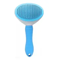 GENERICO - Cepillo Para Perros Y Gatos Con Expulsador De Pelo Celeste
