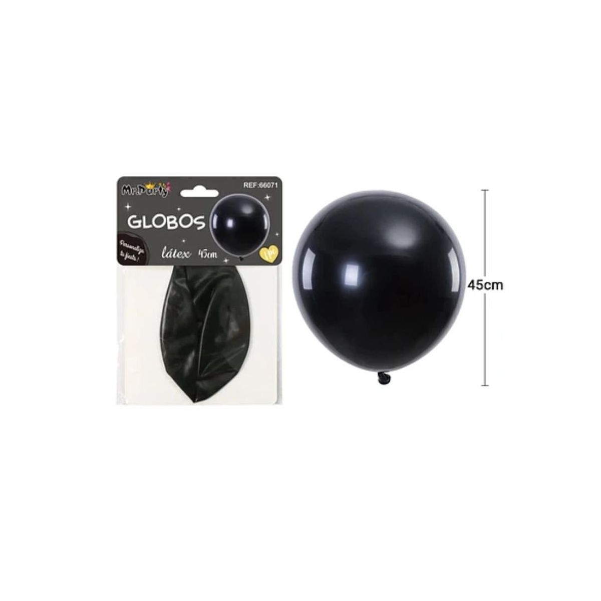 GENERICO - Globos De Látex Negro Mate 45cm