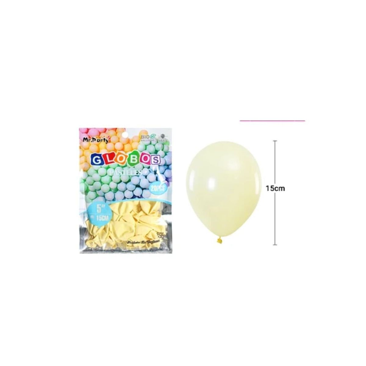 GENERICO - Globos De Látex Color Pastel Amarillo 15cm 20pcs