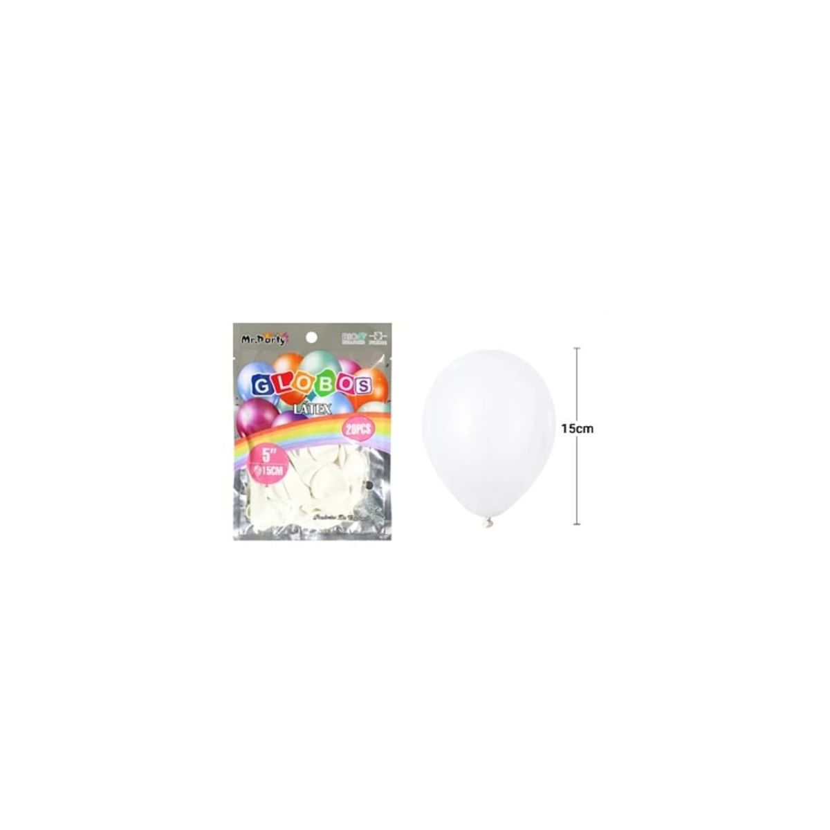 GENERICO - Globos De Látex Blanco Mate 15cm 20pcs
