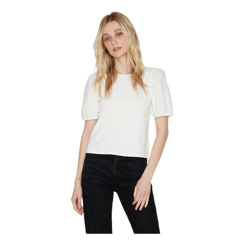 JACINTA TIENDA - Polera manga globo blanca Jacinta Tienda