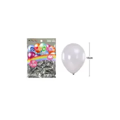 GENERICO - Globos De Látex Perlado Plateado 15cm 20pcs