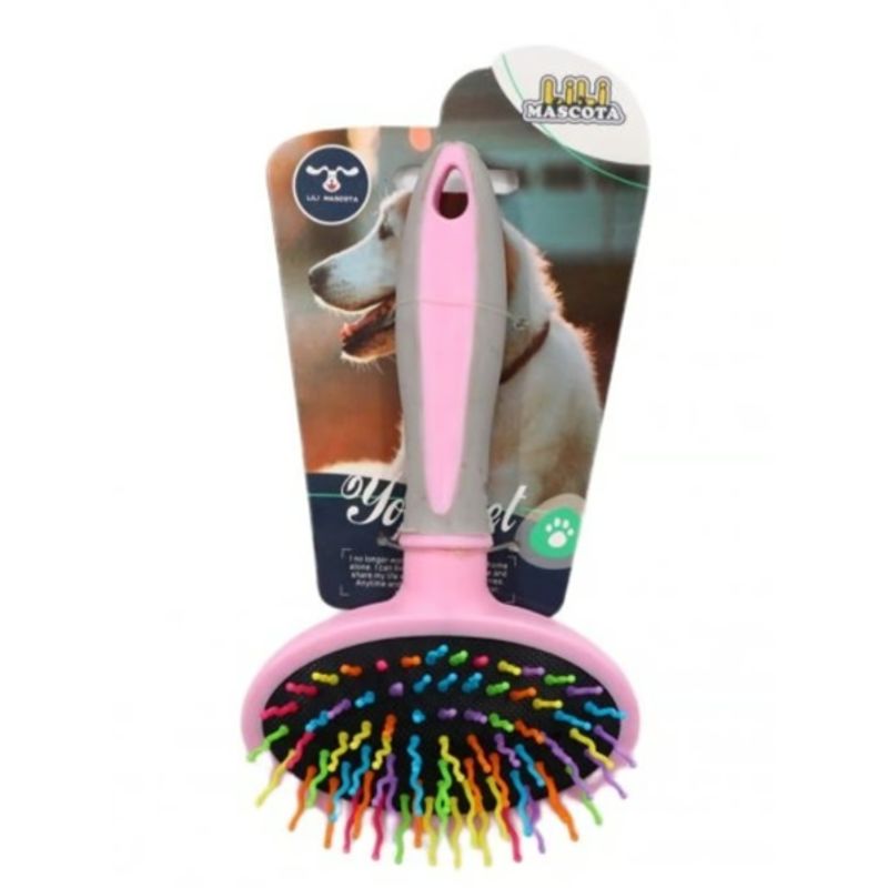 GENERICO - Cepillo Para Mascotas Rosa Ovalado Multicolor