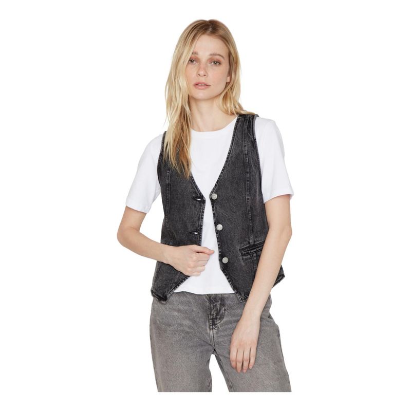 JACINTA TIENDA - Vest denim negro Jacinta Tienda