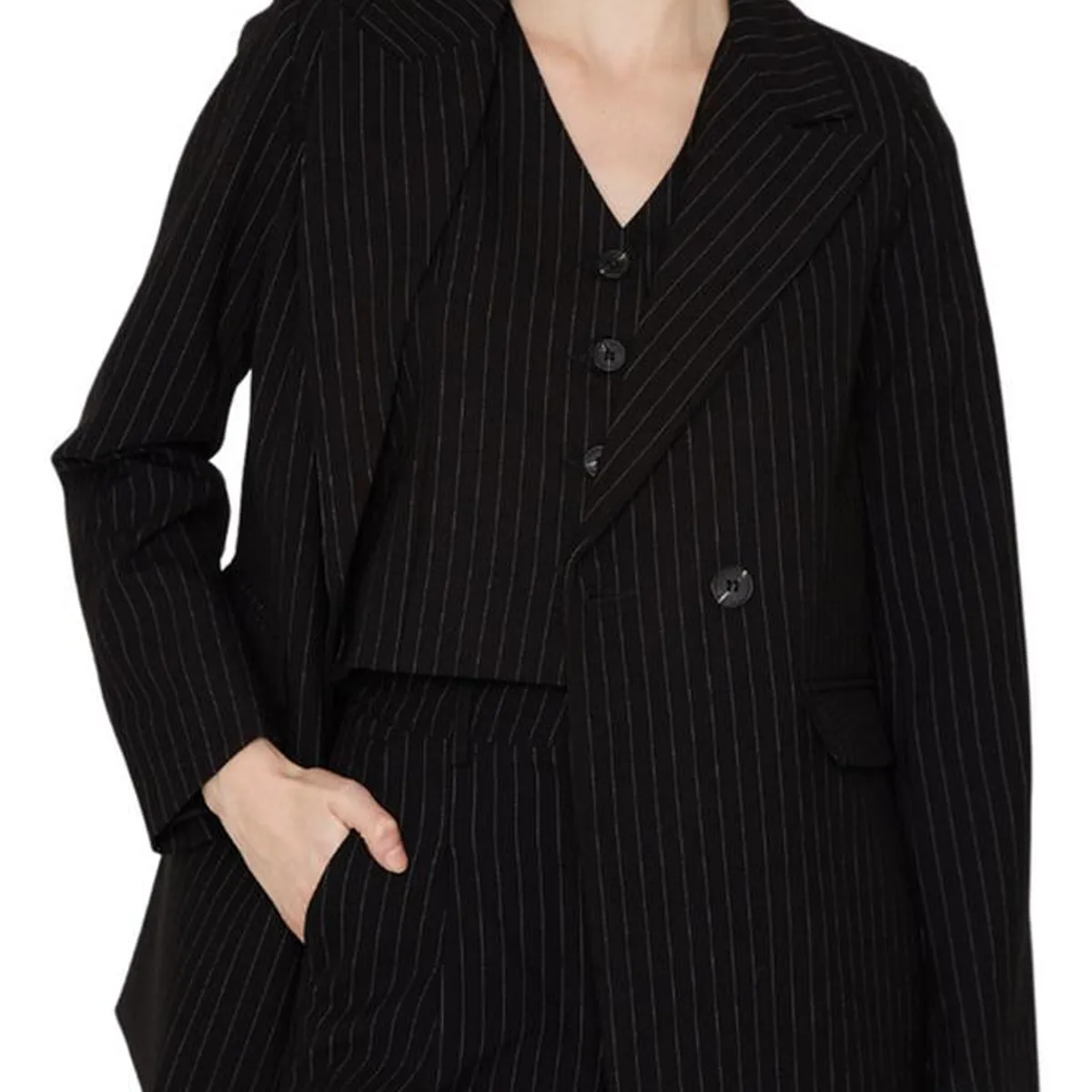 JACINTA TIENDA - Blazer Owen rayas negro Jacinta Tienda