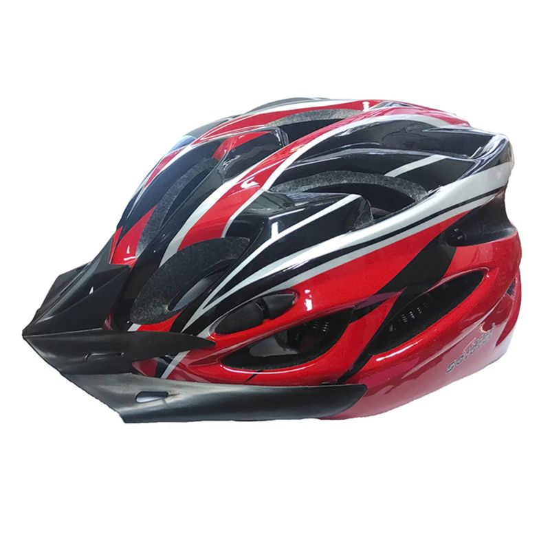 GENERICO - Casco bicicleta regulable abierto con luz Adulto Rojo- 268