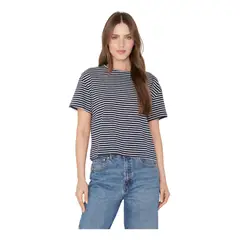 JACINTA TIENDA - Polera Ara azul y blanca