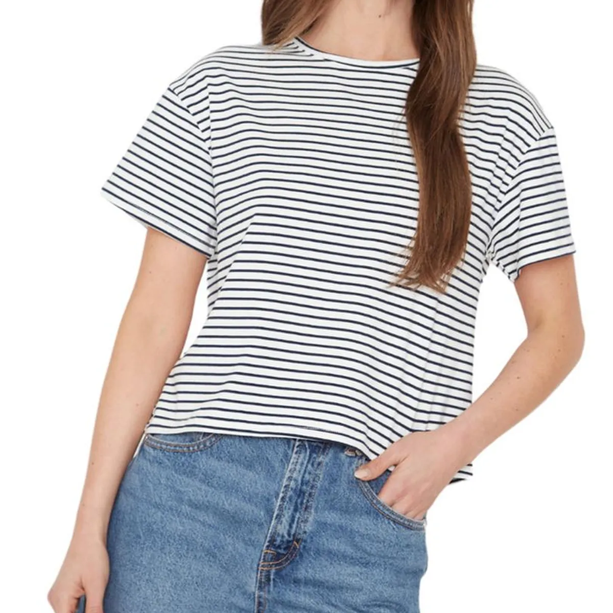 JACINTA TIENDA - Polera Ara blanca y azul Jacinta Tienda