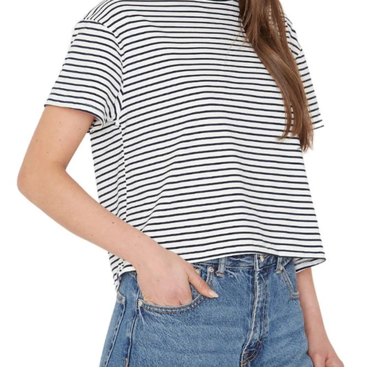 JACINTA TIENDA - Polera Ara blanca y azul Jacinta Tienda