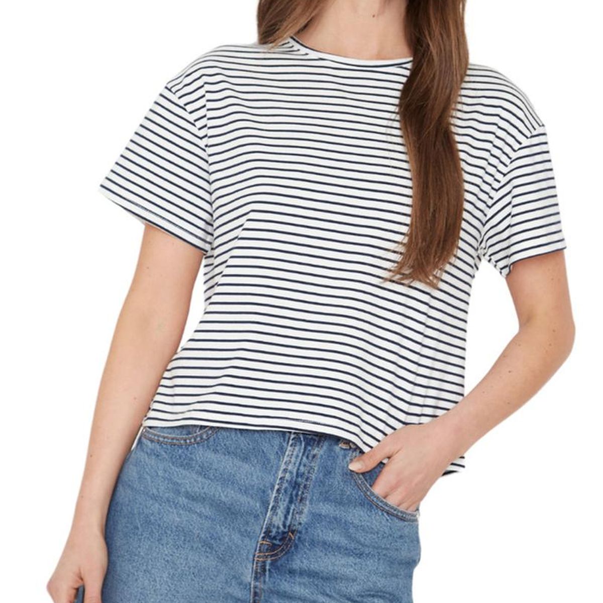 JACINTA TIENDA - Polera Ara blanca y azul Jacinta Tienda