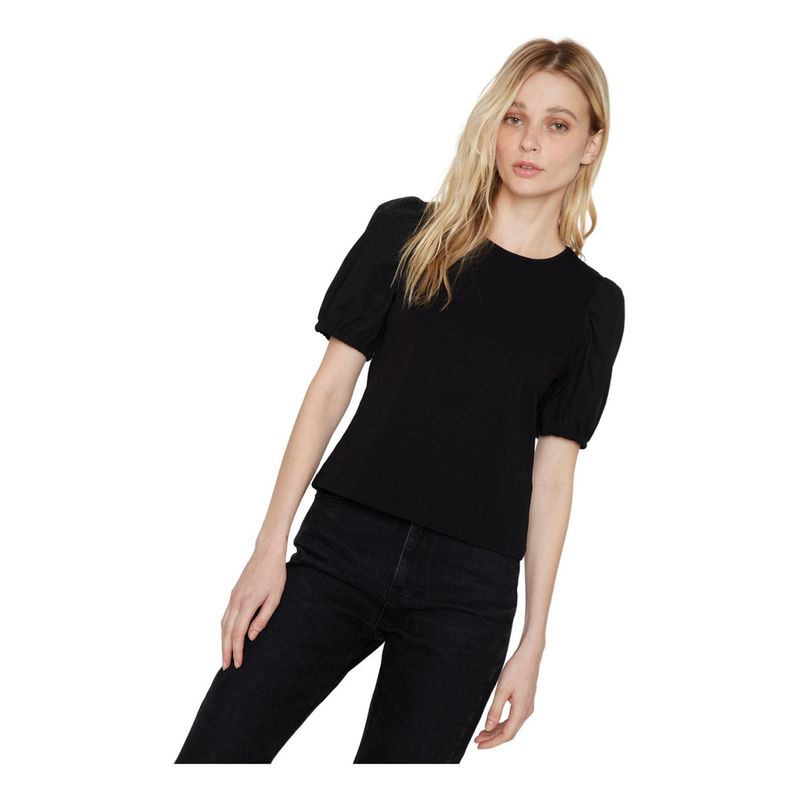 JACINTA TIENDA - Polera manga globo negra Jacinta Tienda