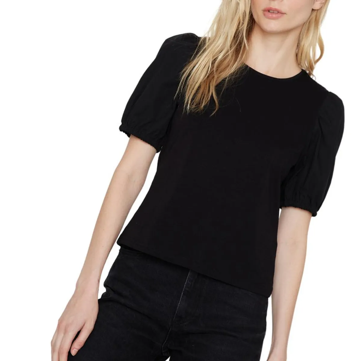 JACINTA TIENDA - Polera manga globo negra Jacinta Tienda