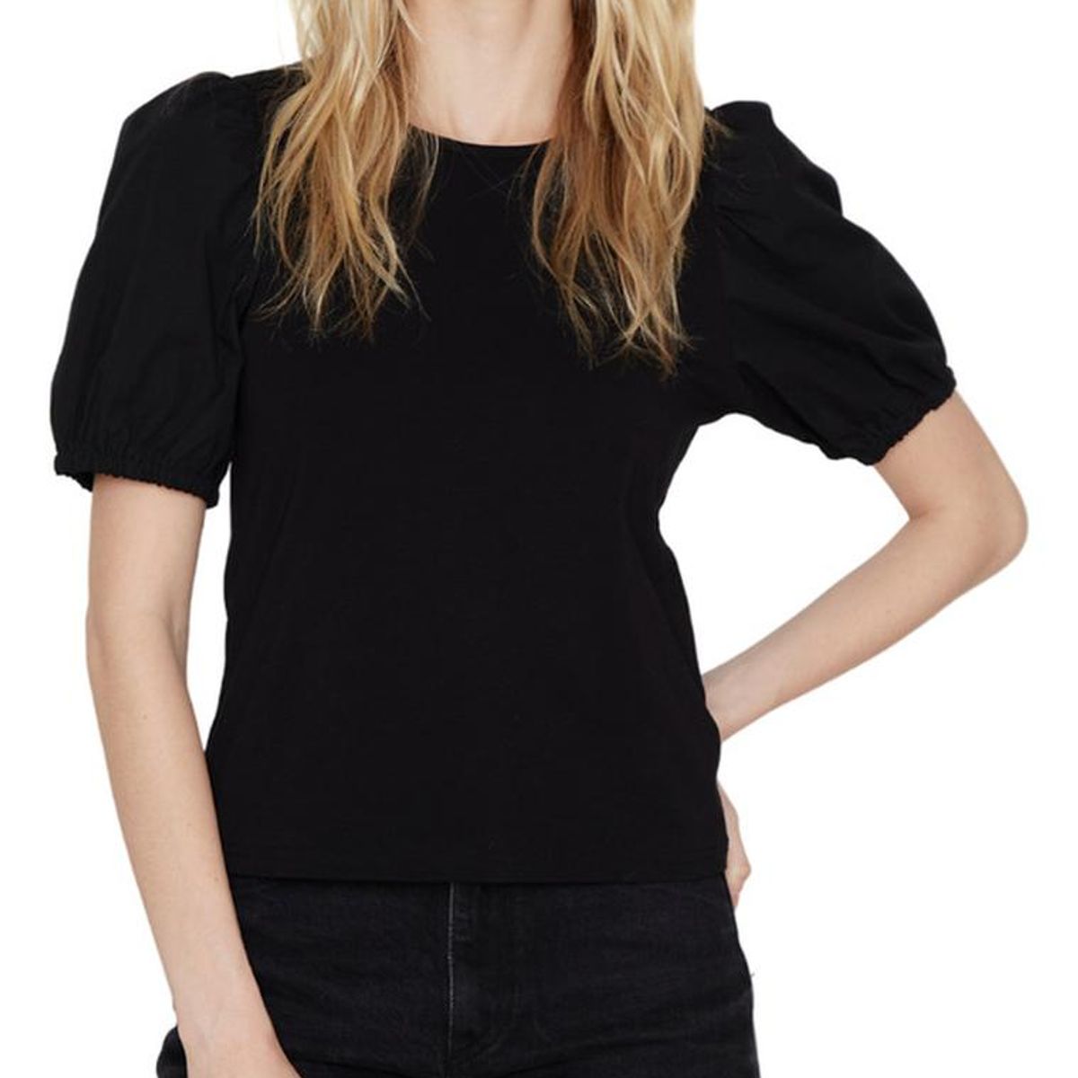 JACINTA TIENDA - Polera manga globo negra Jacinta Tienda