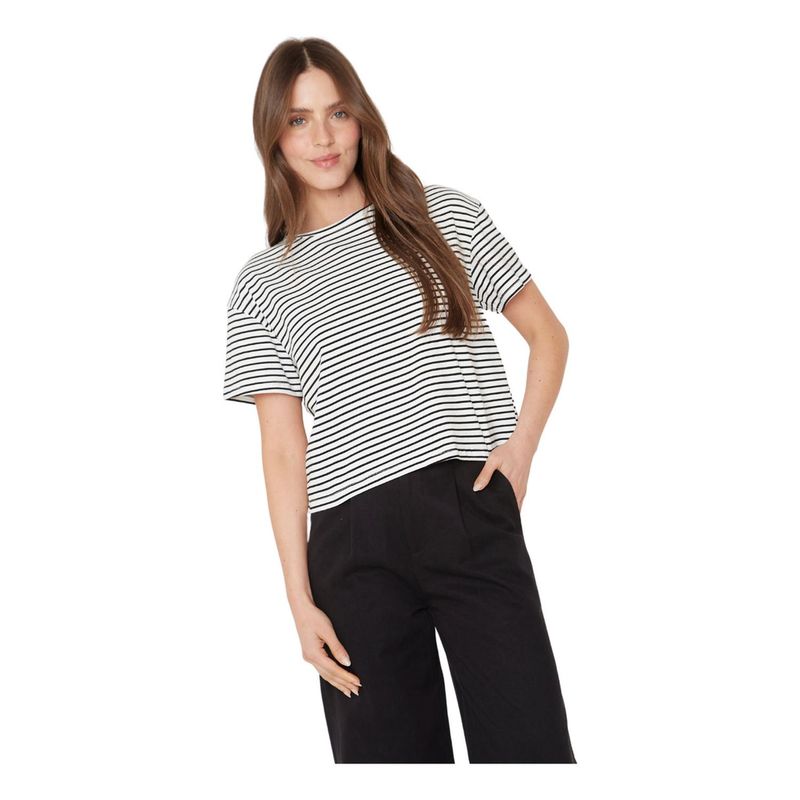JACINTA TIENDA - Polera Ara blanca y negra Jacinta Tienda
