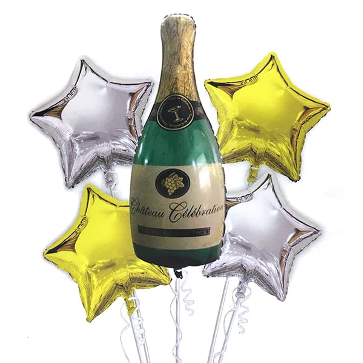 GENERICO - GLOBO METALICO SET CHAMPA?A 5 PCS