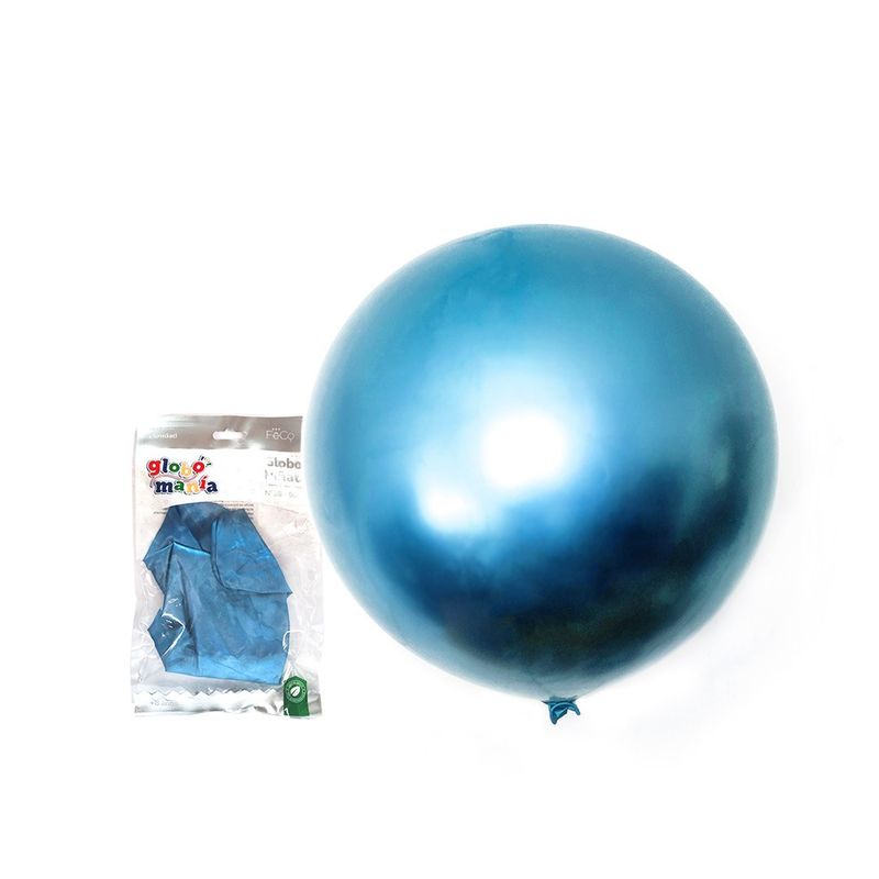 GENERICO - GLOBO PINATA R36 CHROME AZUL X1 UNI