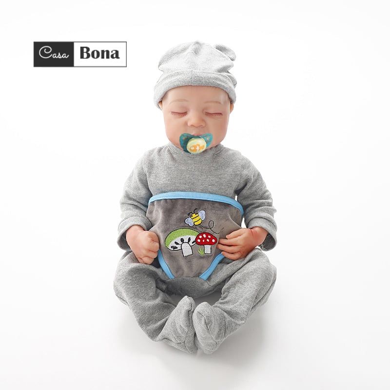 CASABONA - Muñeca Bebe Reborn Vinilo de Silicona Juguetes Para 49cm