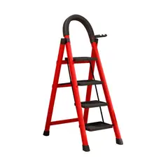 GENERICO - Escalera De Hierro De 4 Peldaños Roja 140x39x73 Cm 6002395