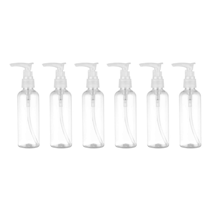 GENERICO - Set 6 Botella Dispensadora 100 Ml Transparente Multiuso