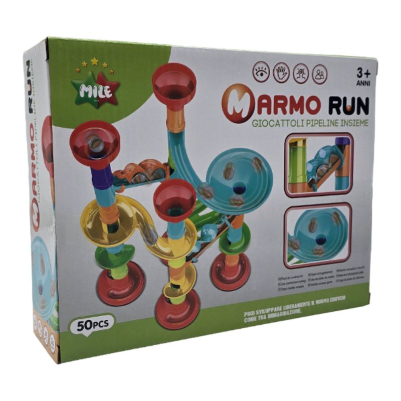 GENERICO - Circuito De Bolitas Completo Armable 50 Pieza Puzzle Tobogan