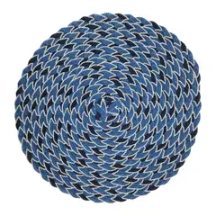 GENERICO - Set 6 Individuales Circulares Trenzados Completo Azul Blanco