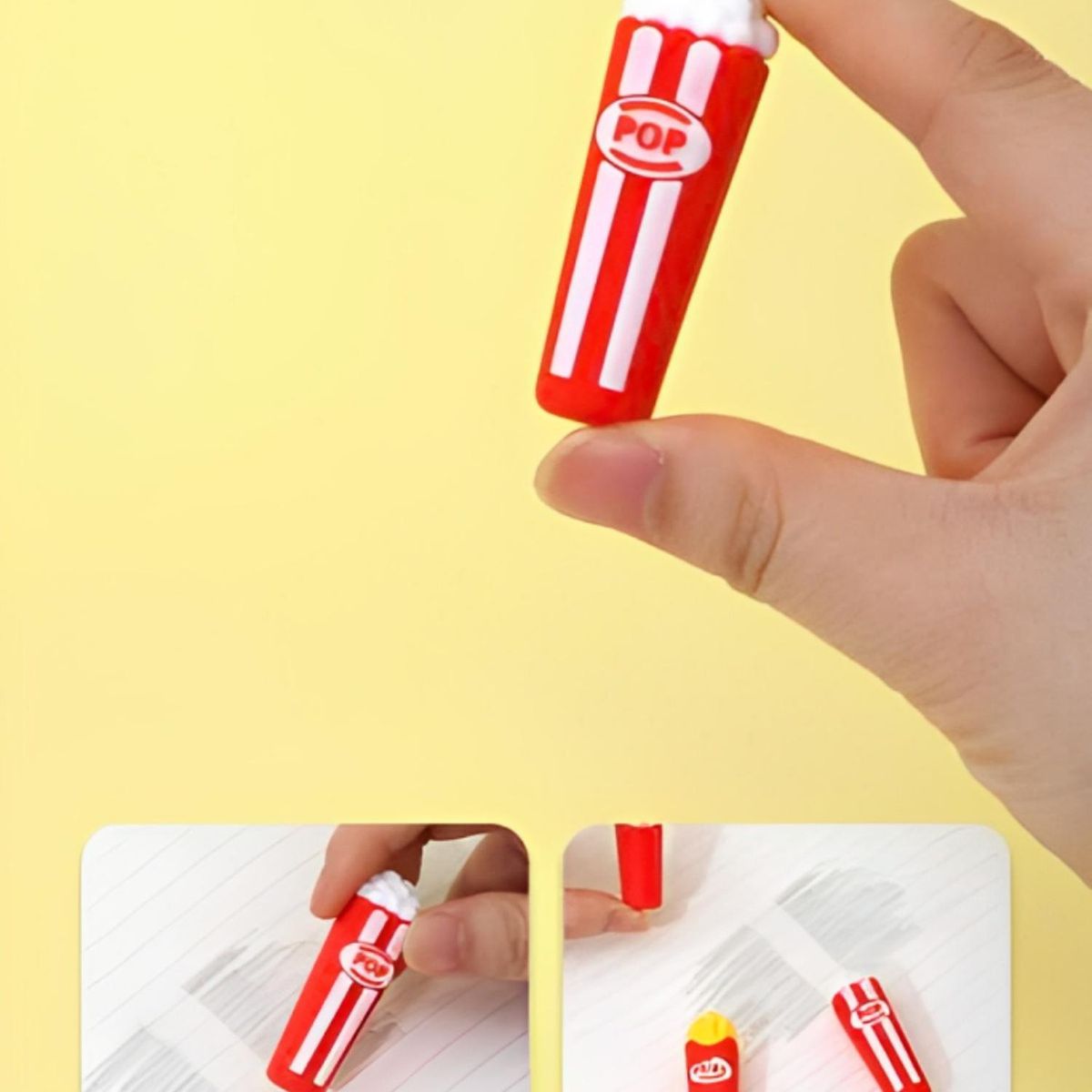 GENERICO - Goma De Borrar Papas Fritas Kawaii Cute Utiles Escolares