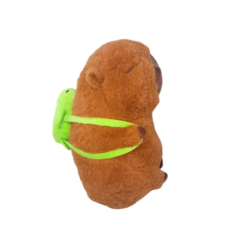 GENERICO - Juguete Peluche Capibara Con Mochila Tortuga 30cm Infantil