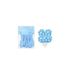 GENERICO - Globos De Látex De Puntos Celeste 30cm 5pcs