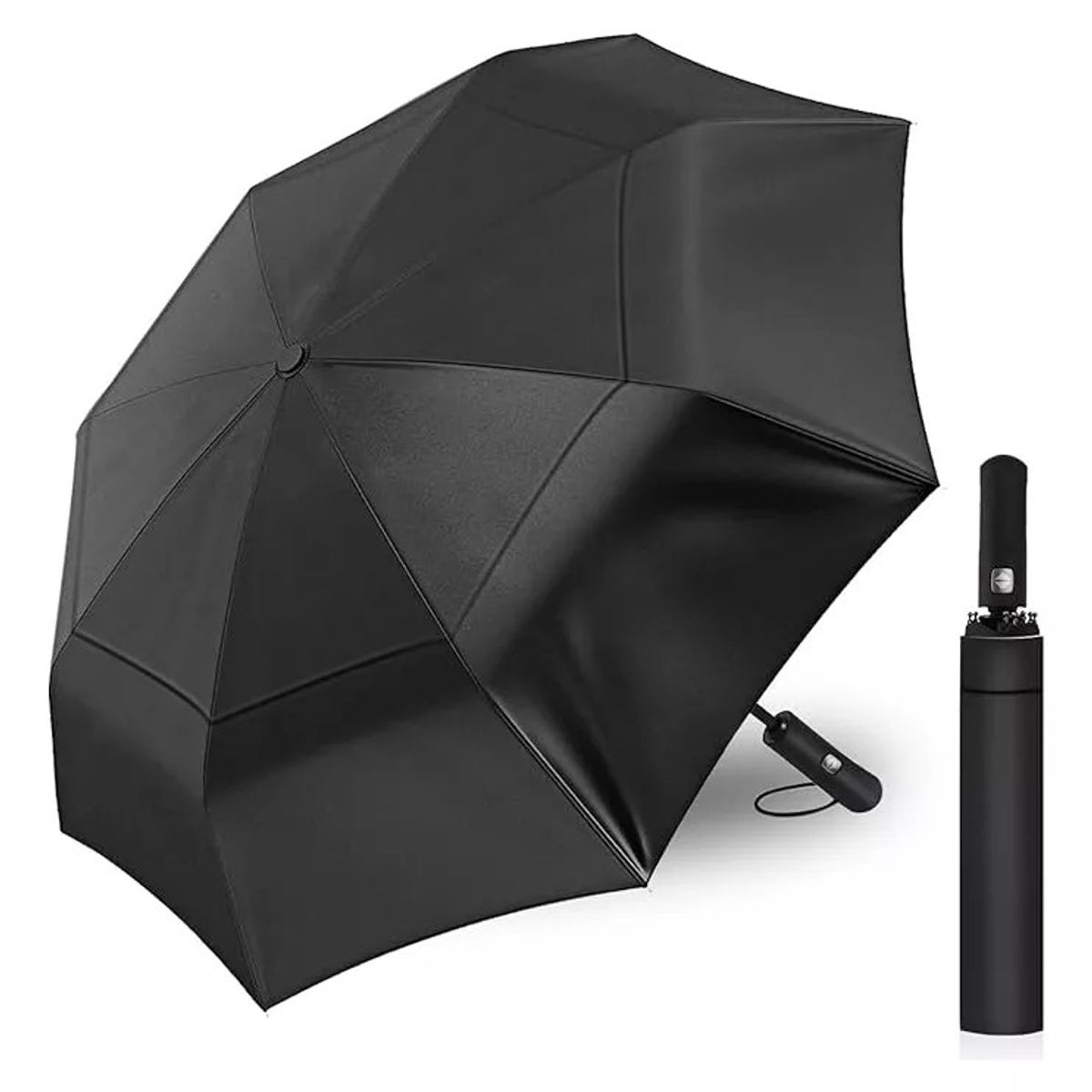 KUANGYE - Paraguas Automático Y Plegable De Doble Capa Con Estructura