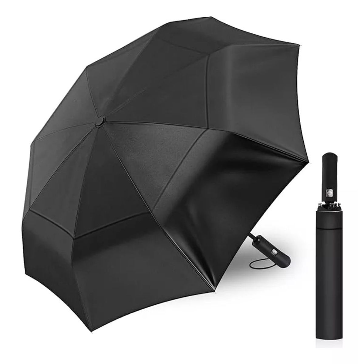 KUANGYE - Paraguas Automático Y Plegable De Doble Capa Con Estructura