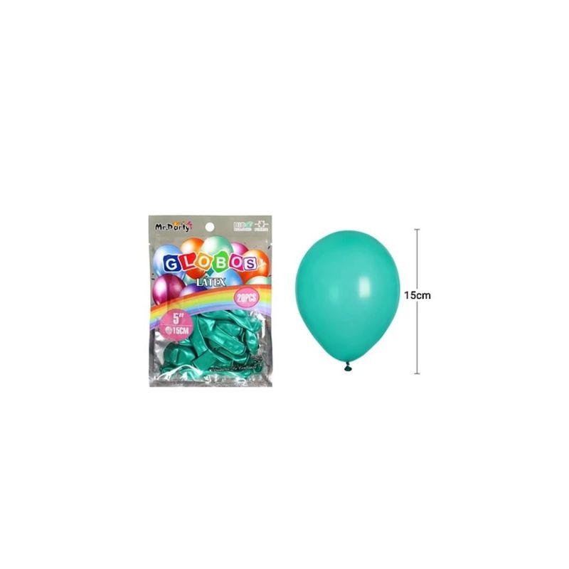GENERICO - Globos De Látex Perlado Verde Oscuro 15cm 20pcs