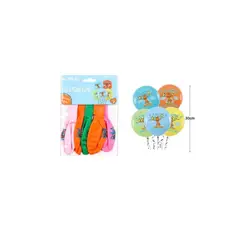 GENERICO - Globos De Látex Multicolor Con Dinosaurios 30cm 5pcs