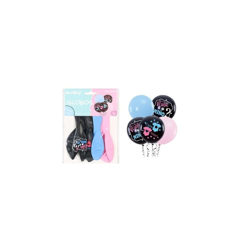 GENERICO - Globos De Látex Niña o Niño Mate 30cm 5pcs