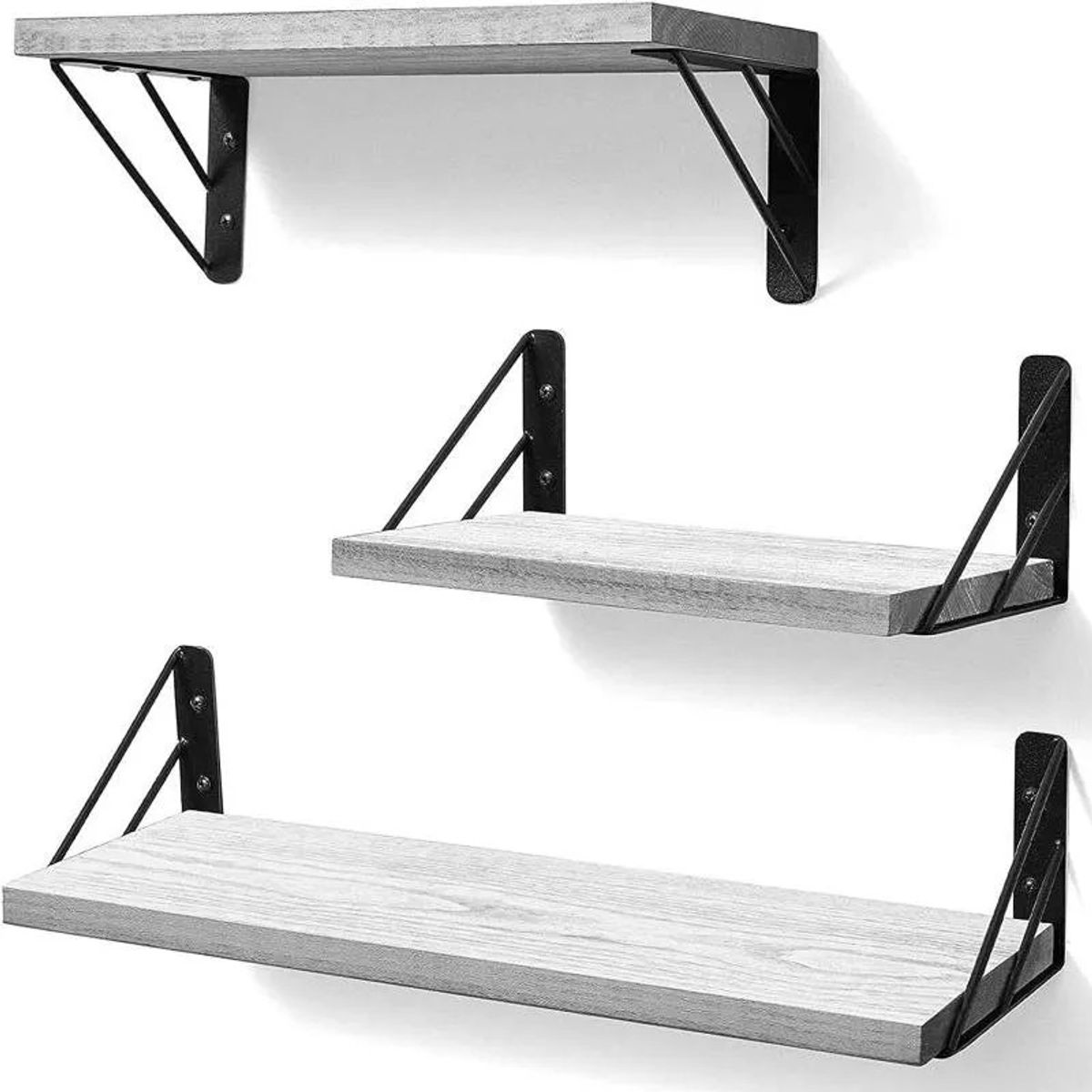 KUANGYE - Repisas Flotantes De Madera Multipropósito Kit X3