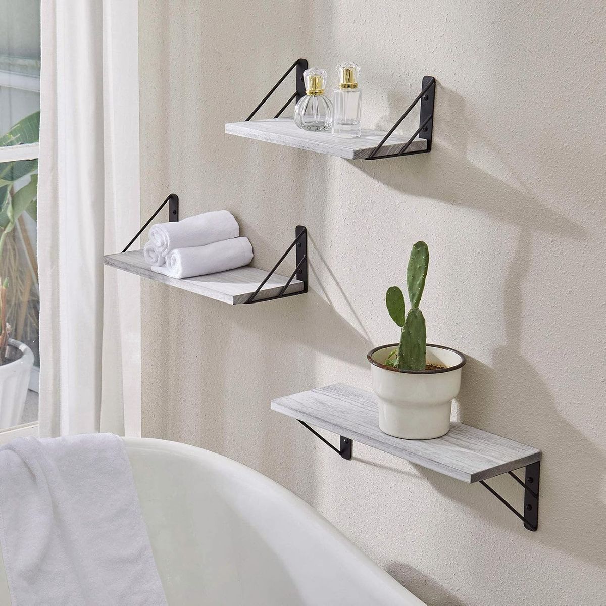 KUANGYE - Repisas Flotantes De Madera Multipropósito Kit X3