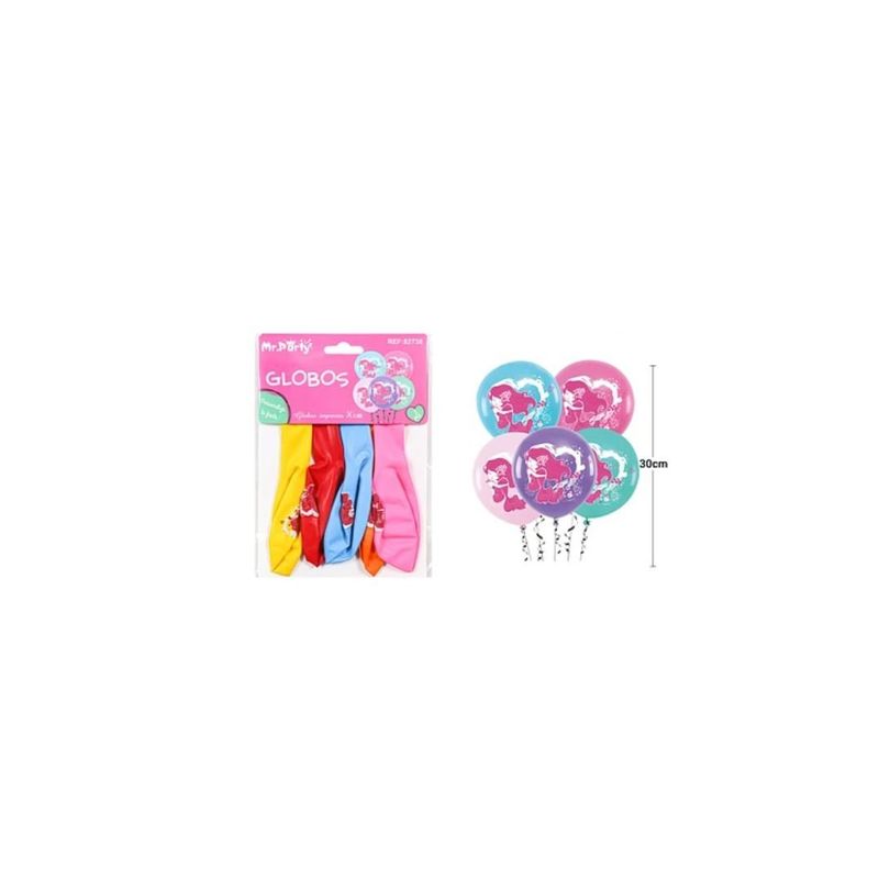 GENERICO - Globos De Látex Mate Multicolor Con Sirena 30cm 5pcs
