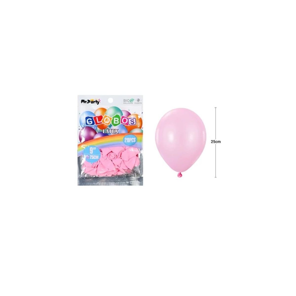GENERICO - Globos De Látex Rosa Claro Mate 25cm 20pcs