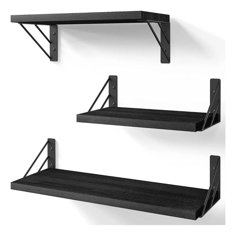 KUANGYE - Repisas Flotantes De Madera Multipropósito Kit X3
