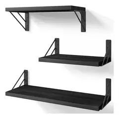 KUANGYE - Repisas Flotantes De Madera Multipropósito Kit X3