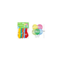 GENERICO - Globos De Látex Cumpleaños Multicolor Mate 30cm 5pcs