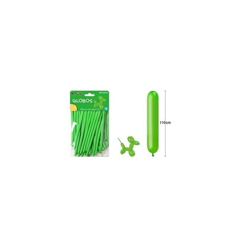 GENERICO - Globos Largos Verde 110cm 15pcs
