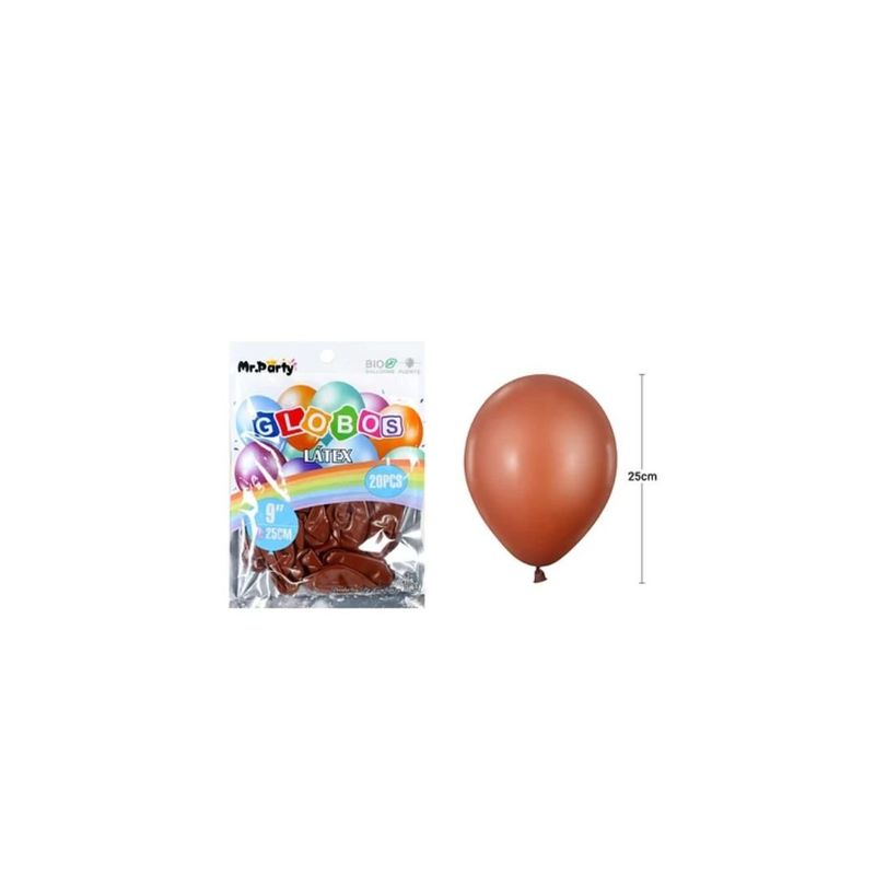 GENERICO - Globos De Látex Café Mate 25cm 20pcs