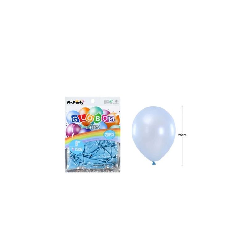 GENERICO - Globos De Látex Perlado Celeste 25cm 20pcs