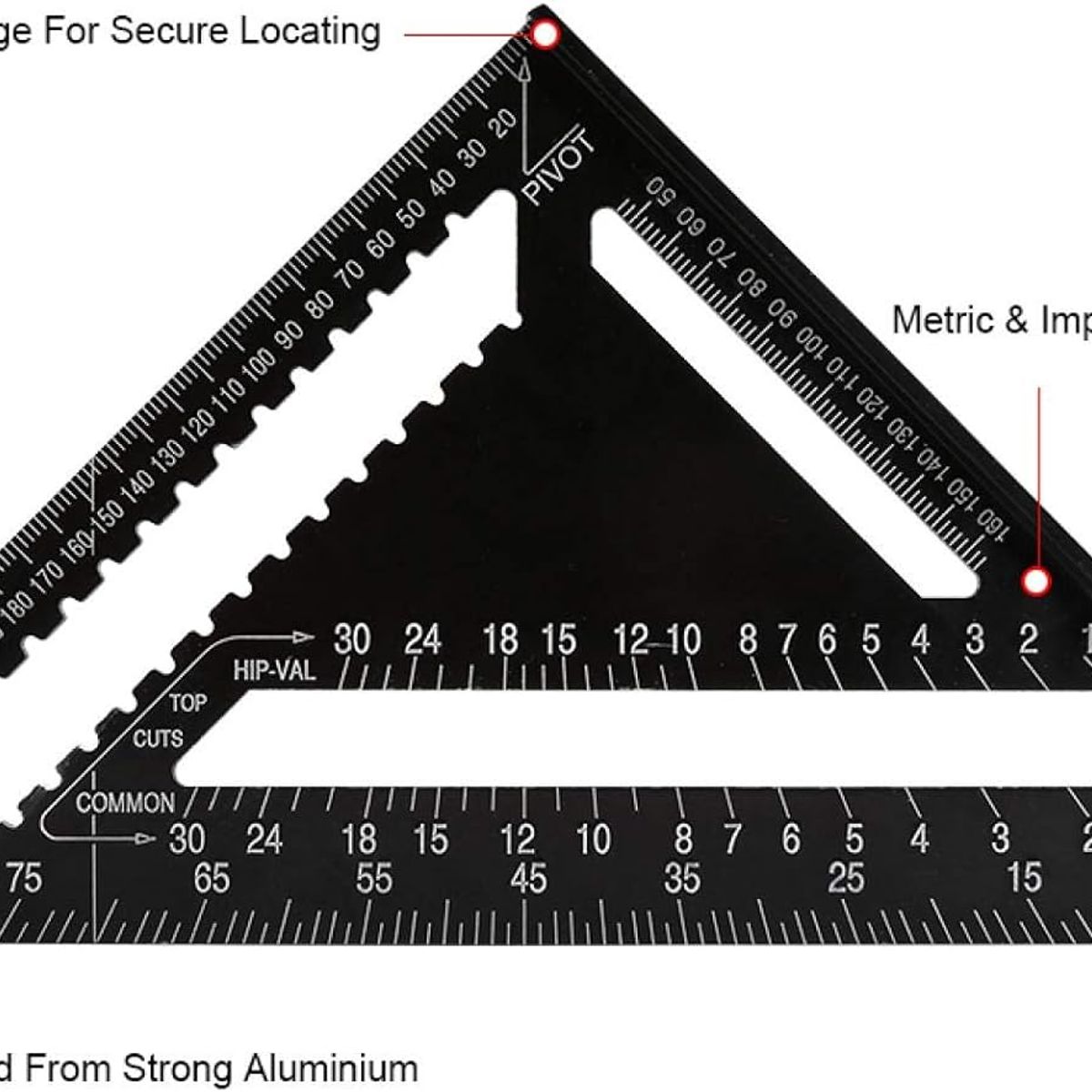 ANENG - Escuadras 12 Pulgadas 30cm Forma De Ángulo Triangular Regla